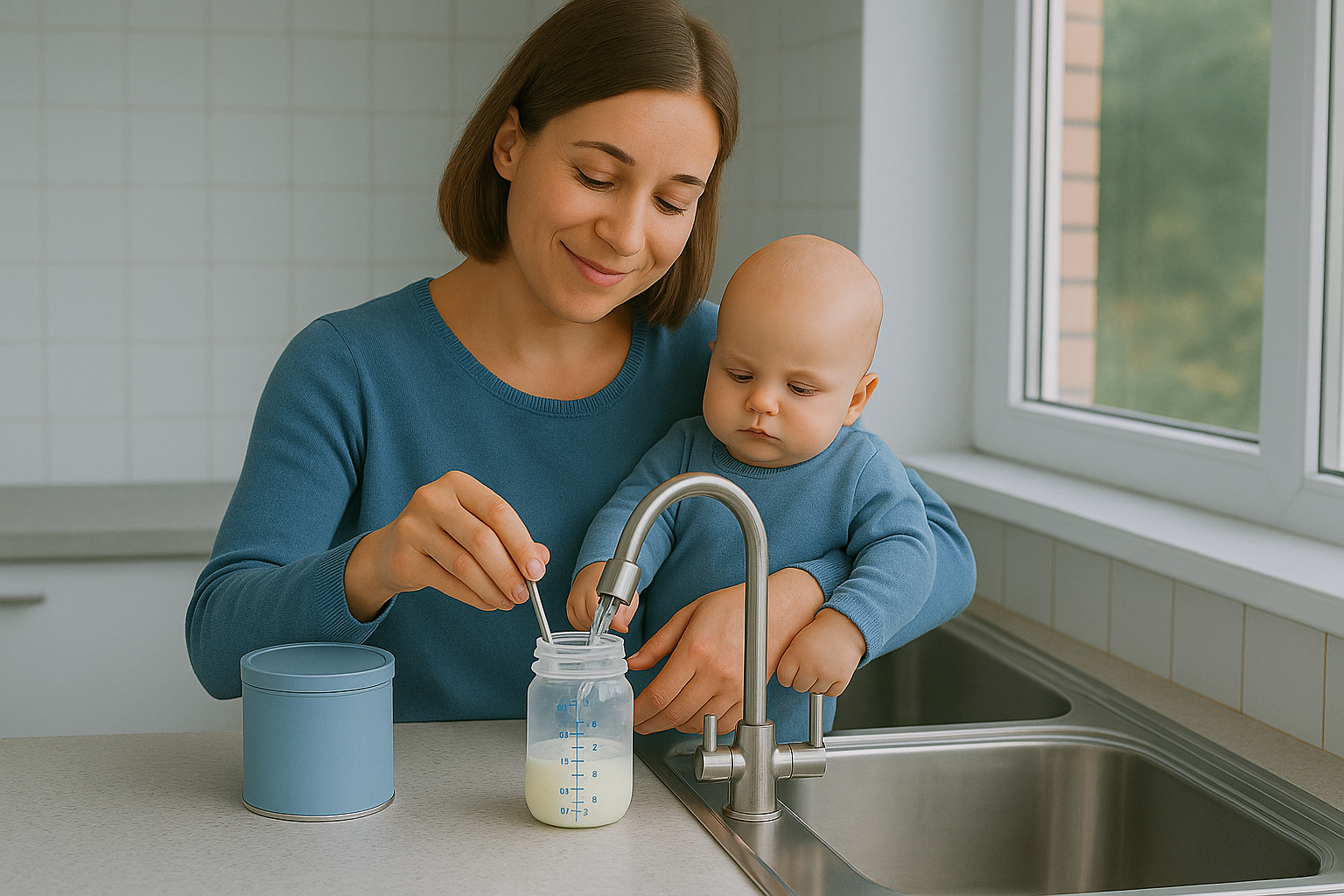 Baby formula prepared with purified water
